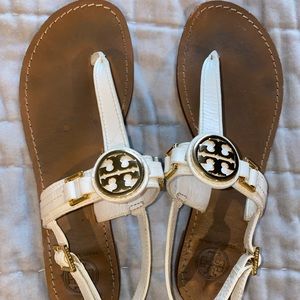 Tory Burch White Leather Sandals